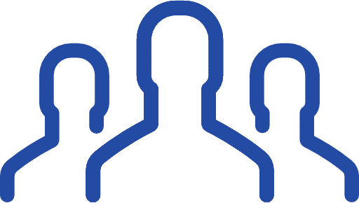 icone trois personne bleues