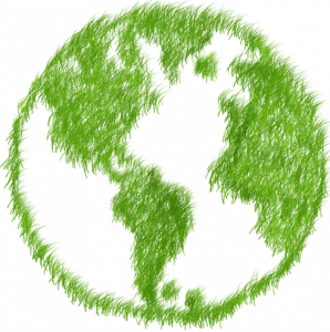 planète terre faite d'herbe verte